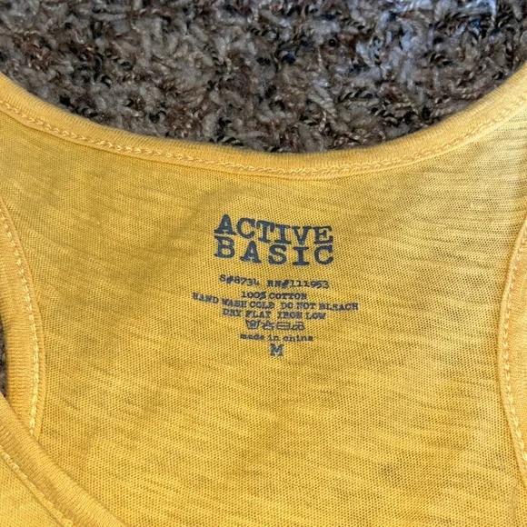 Active Basic Yellow Medium Razor Back Tank - Picture 2 of 3